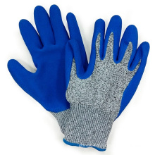 Hppe Fiber Anti Cut Gloves Blue Latex Palm Coating Mechanix Gant de travail